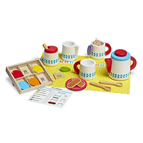 Melissa & Doug Steep & Serve Wooden Toy Tea Set , Wooden Toys , Kids Tea Set ,...