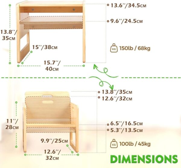 tavolino sedia montessori di legno